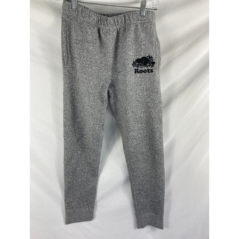 Roots Marled Black Grey Jogger Sweatpants Size XS